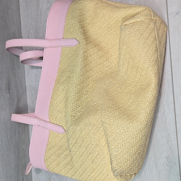 Ted Baker Women Pink& Tan Tote Bag Summer Espadrille Purse - Picture 7 of 15